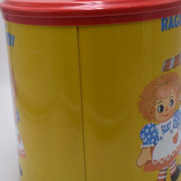 Old Vintage 1973 Cheinco Raggedy Ann And Andy Cookie Jar tin With lid vintage - Picture 8 of 10